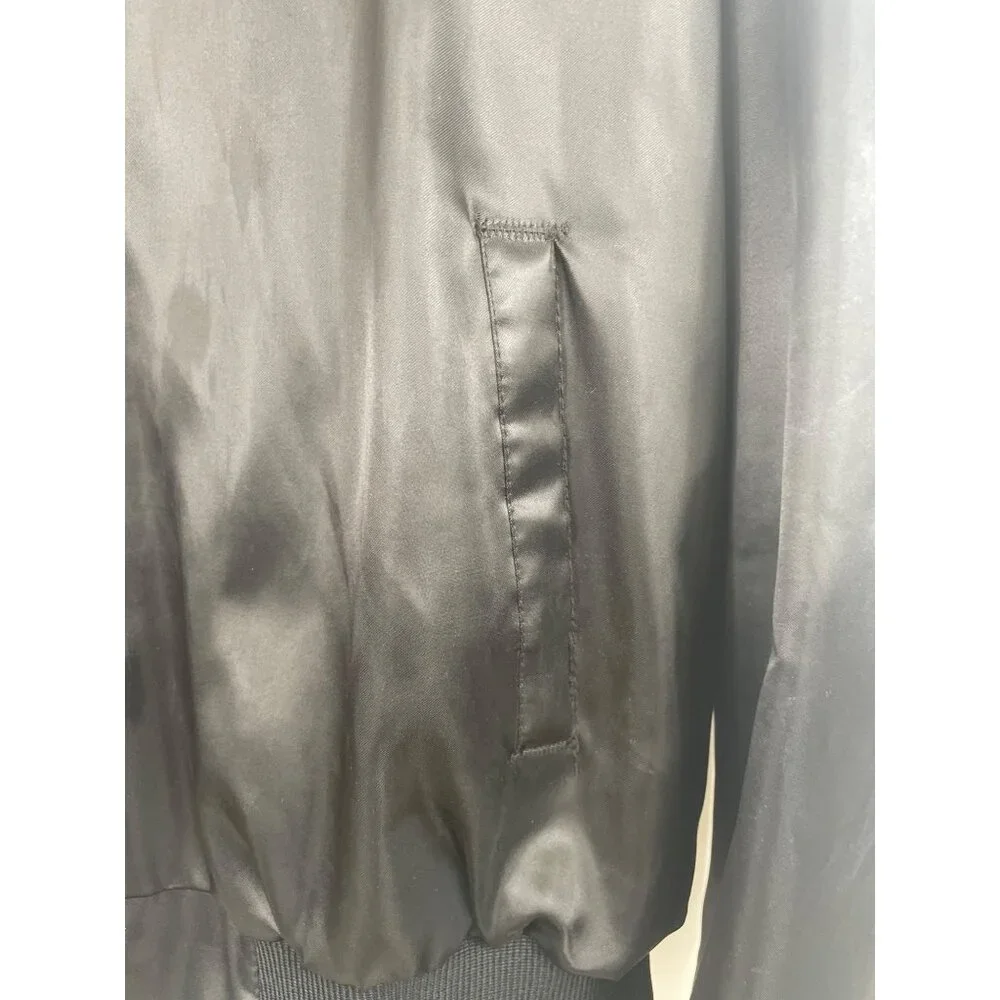 Highlander Antioch Vintage Satin Jacket Black Embroidered Lettering Mens Large - Picture 5 of 12